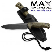 LIONSTEEL T6 Black Stone Washed micarta naturale coltello