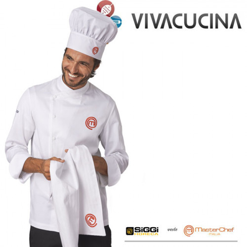 SIGGI Horeca Giacca Cuoco MasterChef OFFERTA Cappello + Strofinaccio