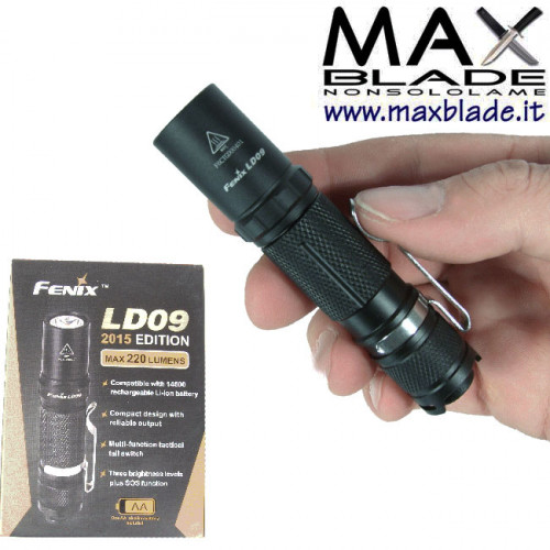 FENIX LD09 torcia LED 220 lumens 2015 batteria litio 14500