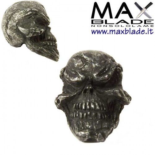 TESCHIO in Metallo Grins Anticato Skull Portachiavi in Paracord 
